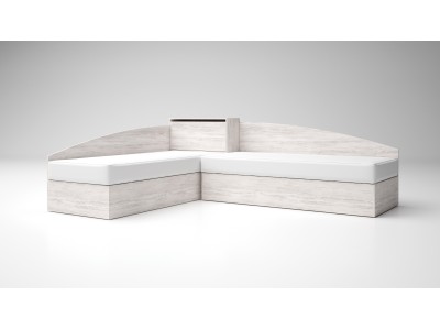 Γωνιακά κρεβάτια με μπαούλο LEO 7 (δρυς blanco)